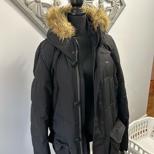 Black Fur-Trimmed Women's Jacket